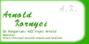 arnold kornyei business card